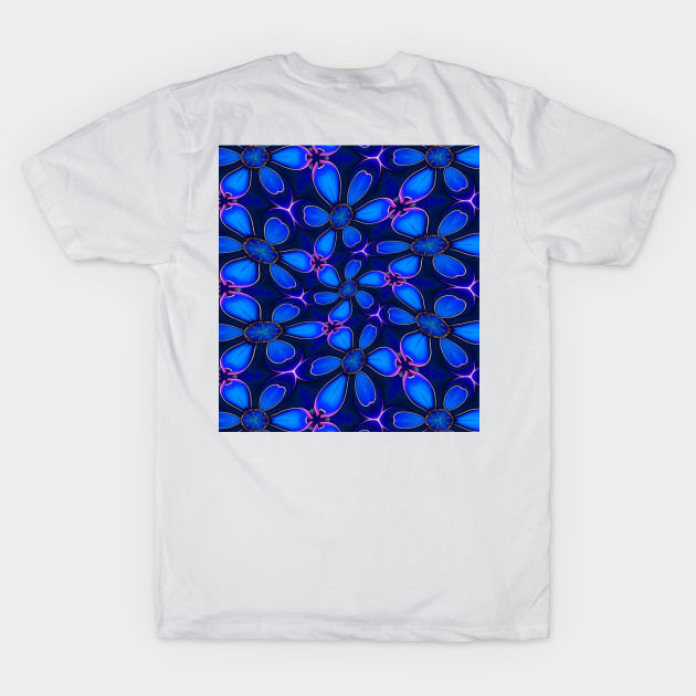 Deep Blue Flower Pattern by PatternFlower